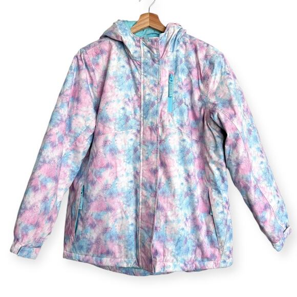 Eddie Bauer Water Color Insulated Hooded Parka Coat Girl's Size XL 16 - Picture 1 of 13